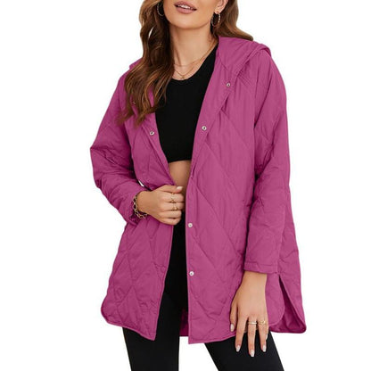 Puffer Jacket for Women,Lightweight Long Sleeve Button Hoodies Outerwear,Oversized Basic Casual Comfort Coats Tops,2025 Womenswear Fall Winter Outfits - Seldom Seen Styles