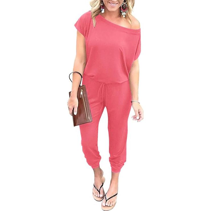 Women's Jumpsuit Plus Size S-XXXL Off-Shoulder Elastic Waist Stretchy Loose Minimalist Comfy Clothes Casual Outdoor Lightweight Romper - Fabric - Womenswear - Seldom Seen Styles