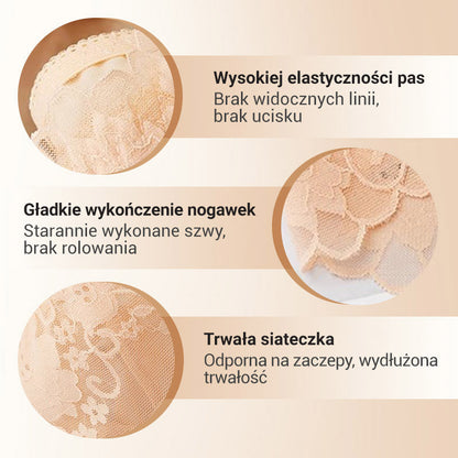 Damskie ręcznie robione bokserki z koronką o wysokim stanie
