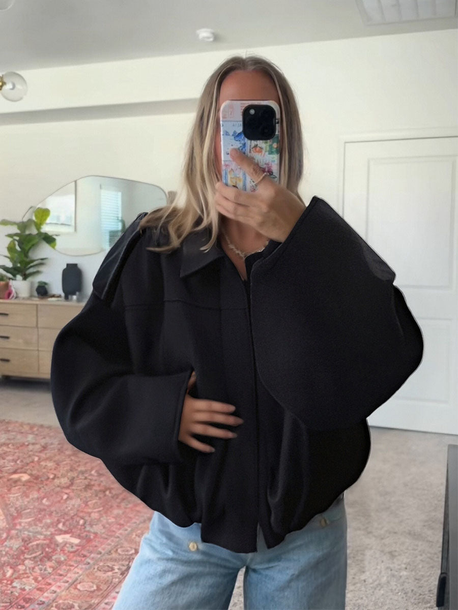 Cozy Touch Oversized Bomber Jacket