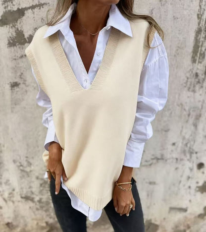 Olga | Gilet in Maglia Con Scollo a V
