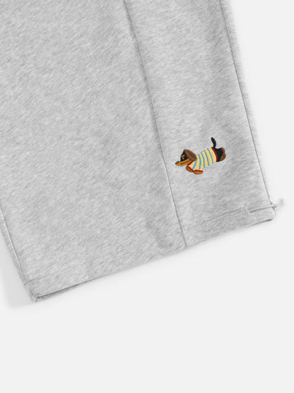 Embroidery Puppy Baggy Barrel Sweatpants