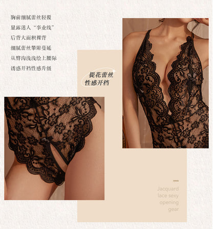 Sexy Lingerie Sexy Bodysuit Hot No-Removal Lace Uniform See-Through Temptation Set