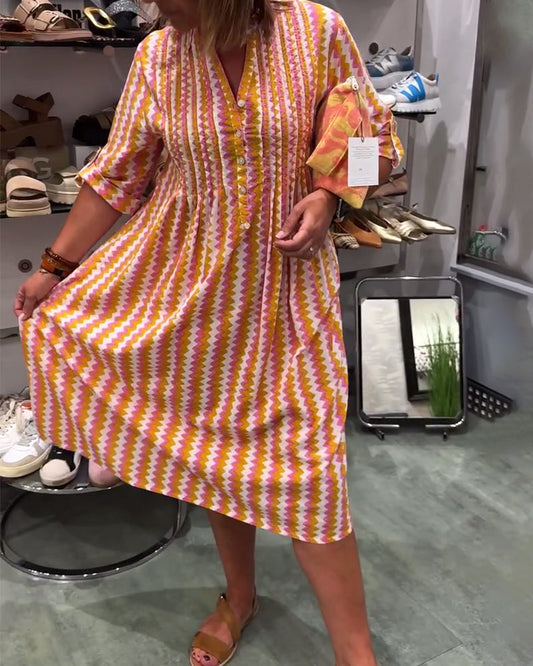 Shirt Dresses for Women Casual Long Sleeve Button Down Loose Striped Cotton Maxi Shirt Dress - Seldom Seen Styles