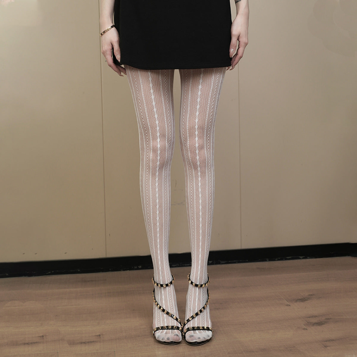 Spring and Autumn Striped Dark Red Millennium Hot-Selling Slimming Stockings Retro Dark Pattern Hot Girl Versatile Thin Pantyhose - Seldom Seen Styles