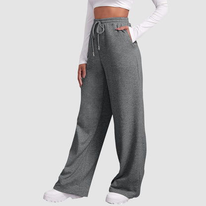 Women's Wide Leg Sweatpants Double Waisted Baggy Sweat Pants with Pockets - Seldom Seen Styles