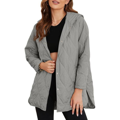 Puffer Jacket for Women,Lightweight Long Sleeve Button Hoodies Outerwear,Oversized Basic Casual Comfort Coats Tops,2025 Womenswear Fall Winter Outfits - Seldom Seen Styles