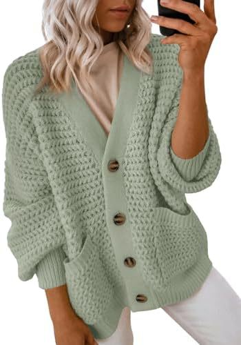 Women's 2024 Fashion Casual Open Front Long Sleeve Chunky Knit Cardigans Sweaters Outerwear Coats - Seldom Seen Styles