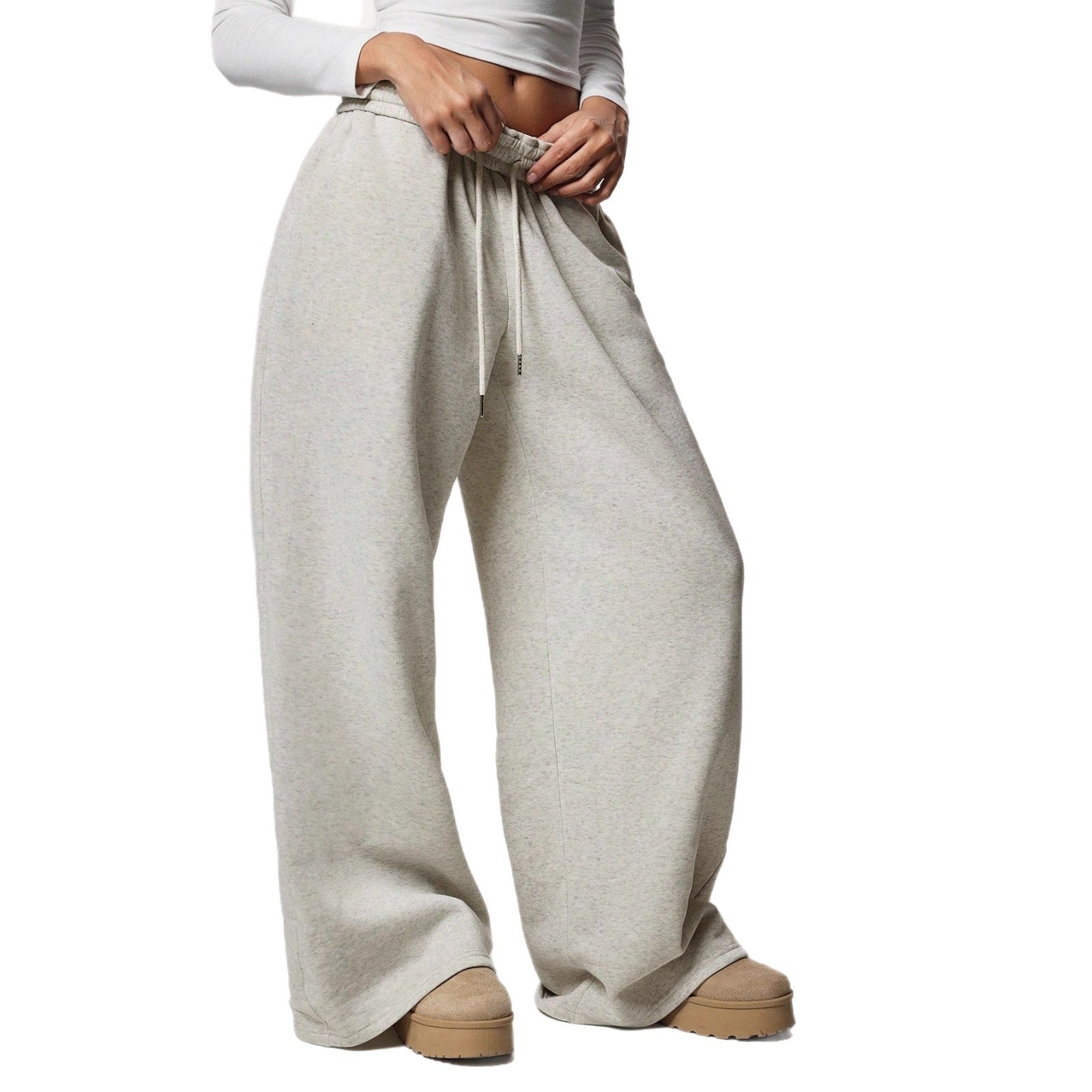 Women's Fleece Lined Sweatpants Winter Warm Wide Leg Sweat Pants Baggy Casual Pants with Pockets - Seldom Seen Styles