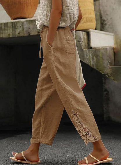 Women Casual Lightweight Drawstring Elastic Waist Pants with Pockets, S-XXL - Seldom Seen Styles