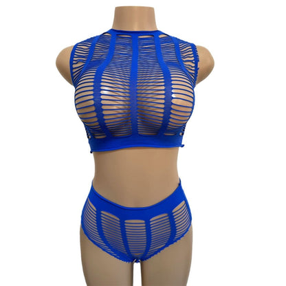 Sexy Lingerie Fishnet Bodysuit Tube Top Bikini One-Piece Mesh Bodycon Dress - Seldom Seen Styles