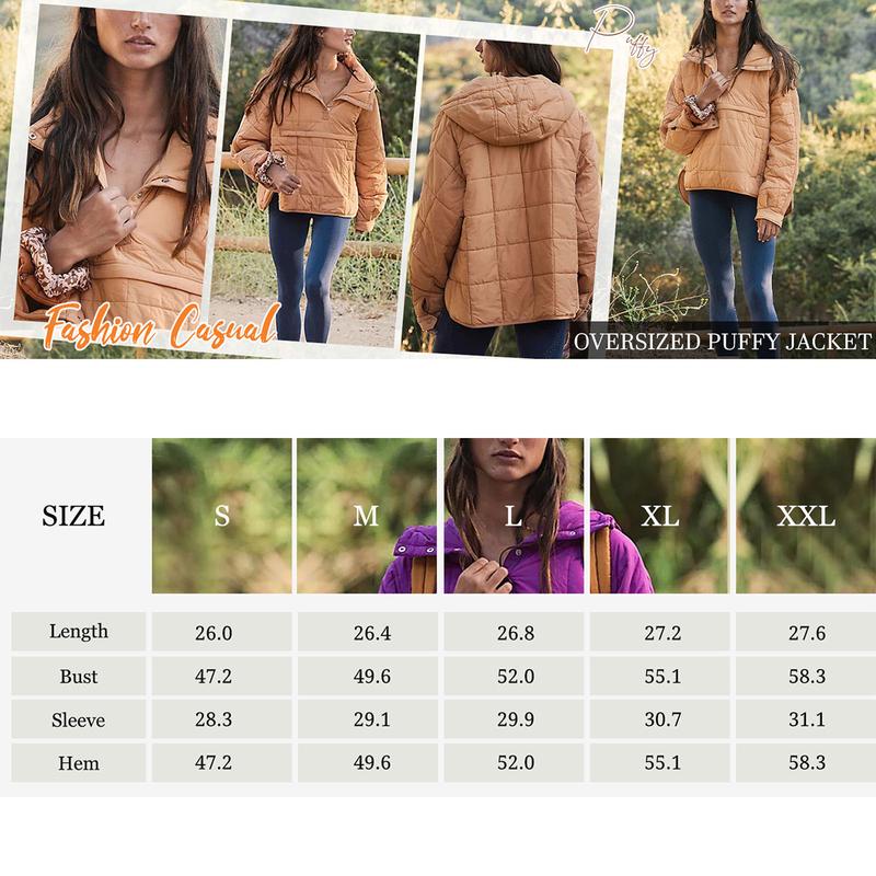 Womens Oversized Hooded Puffer Jacket Lightweight Pullover Hoodies Quilted Dolman Long Sleeve Warm Winter Coat - Seldom Seen Styles