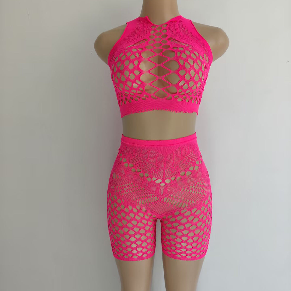 Sexy Lingerie Sexy One-piece Mesh Top Hot-selling Gradient Color Hollow Out See-through Passion - Seldom Seen Styles