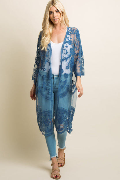 Hollow Out Lace Kimono Cover Up | Dress In Beauty