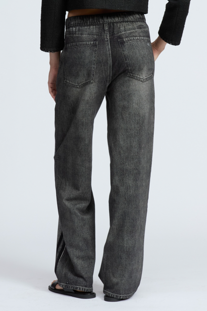 Womens Wash Vertical Pattern Casual Sweatpant Jean - Seldom Seen Styles