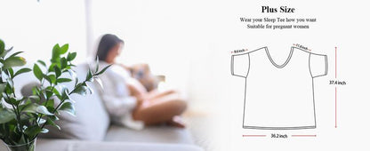 Plus Size Nightgown for Women V-Neck Sleep  Dress Pjs Lounge Short Sleeves Sleepwear With Pocket Fit S-5XL Pajamas Elastic Loungewear Breathable Fabric - Seldom Seen Styles