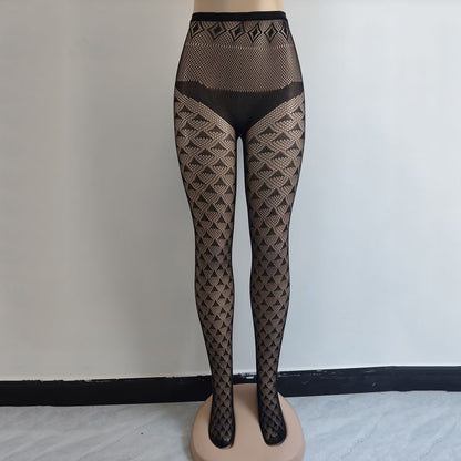 Spring and Autumn Striped Dark Red Millennium Hot-Selling Slimming Stockings Retro Dark Pattern Hot Girl Versatile Thin Pantyhose