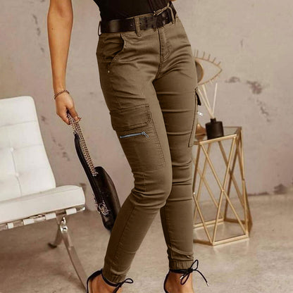 Women's Stretchy Tactical Cargo Pants High Waisted Casual Joggers Plus Size Skinny Trousers Cargo Pants with 6 Pockets - Seldom Seen Styles