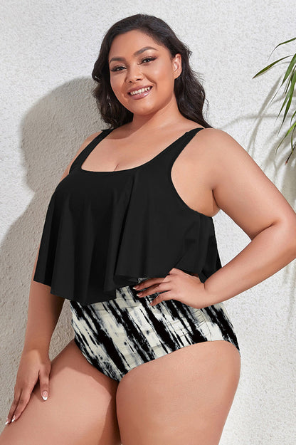 (L-4XL) Floral High Waist Bikini Set - Seldom Seen Styles