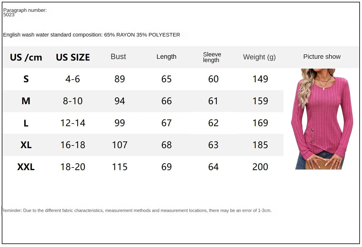 Sweaters for Women Fashion Long Sleeve Tops Button Pullover Crew Neck Casual Loose Slit Sweatshirt - Seldom Seen Styles