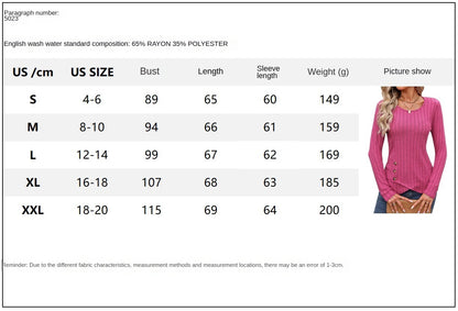 Sweaters for Women Fashion Long Sleeve Tops Button Pullover Crew Neck Casual Loose Slit Sweatshirt - Seldom Seen Styles