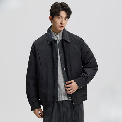 new winter men's down jacket 90 duck down two fashion trend coat lapel outdoor jacket