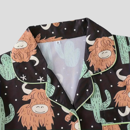 Women’s Silk Satin Pajama Set, Short Sleeve Button Down 2 Piece PJs with Shorts, Cozy Loungewear & Matching Holiday Pajamas - Seldom Seen Styles