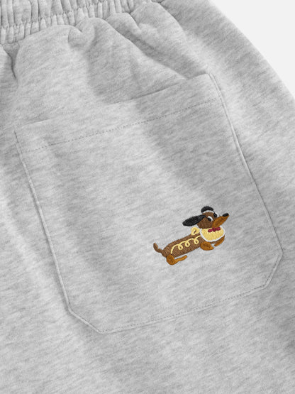 Embroidery Puppy Baggy Barrel Sweatpants