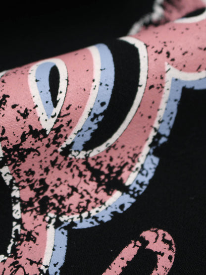 Retro Graphic Fleece-Lined Baggy Sweatpants