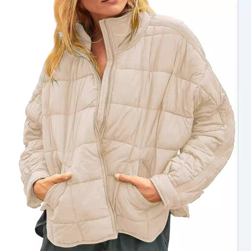 Womens Quilted Puffer Jackets Lightweight Zipper Short Padded Coat With Pockets - Seldom Seen Styles