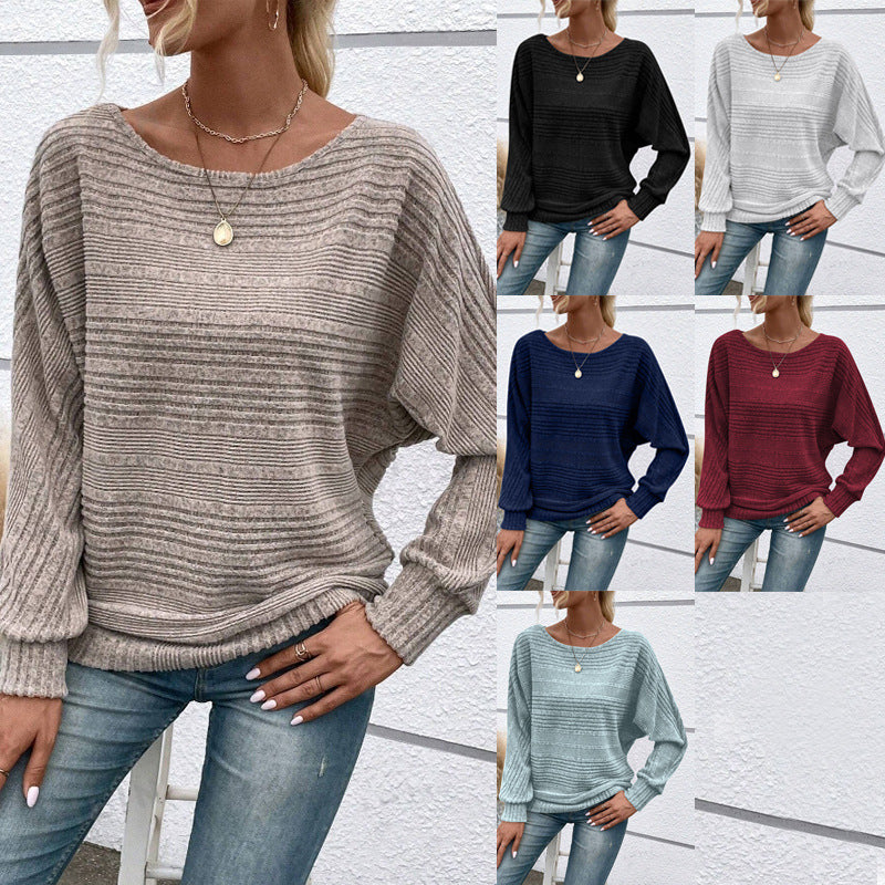 Soft pure color long sleeve sweater，Equipped with batwing sleeves，Suitable for women to wear - Seldom Seen Styles
