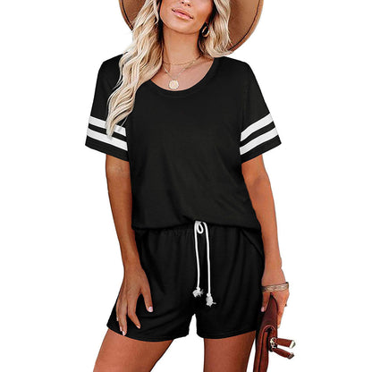 Womens Pajama Sets Short Sleeve Short Sets 2 Piece Sleepwear Soft Lounge Sets with Pocket - Seldom Seen Styles