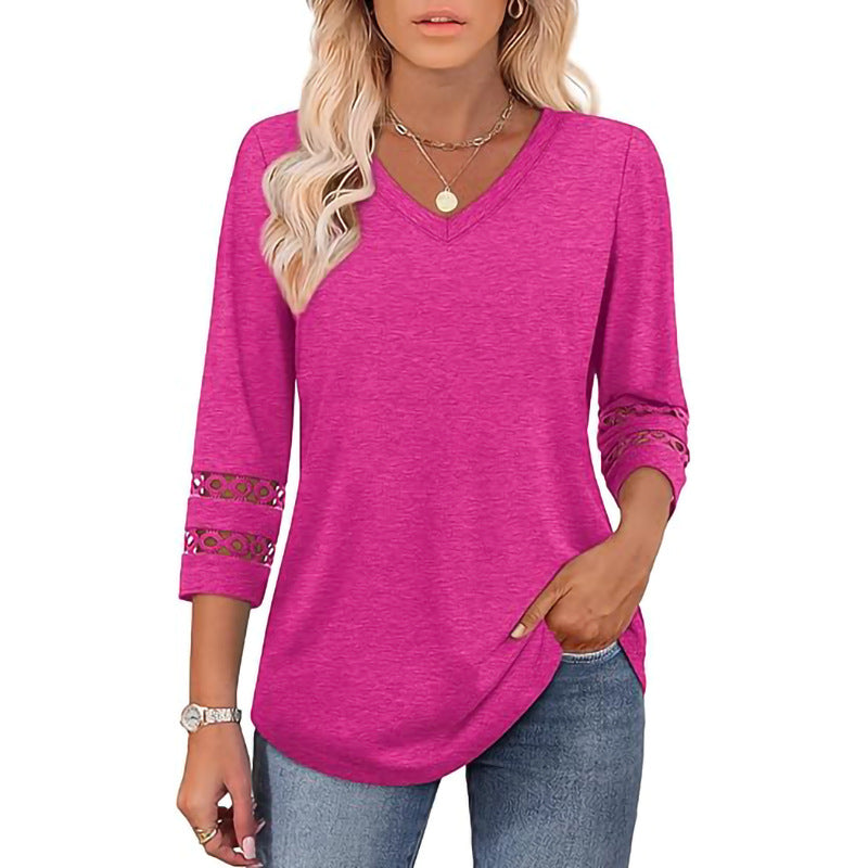 3/4 Length Sleeve Womens Tops Dressy Casual Blouses for Women 2025 Trendy V Neck T Shirts Summer Clothes - Seldom Seen Styles