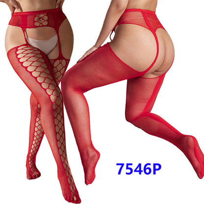 Plus Size Sexy Lingerie Women's Sexy Stockings Free off Open Files Socks Garter Jacquard Leggings7546P - Seldom Seen Styles