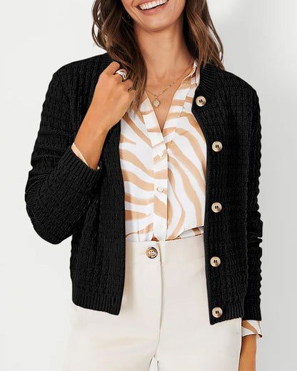 Women's Knit Cardigan Sweaters Casual Long Sleeve Open Front Button Down Trendy Jackets Outerwear