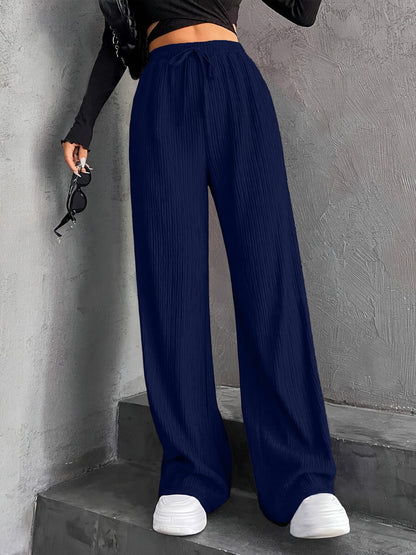 Women's Wide Leg Sweatpants Baggy Pants Lounge Yoga Knit Waisted Comfy Striped Workout Pants - Seldom Seen Styles