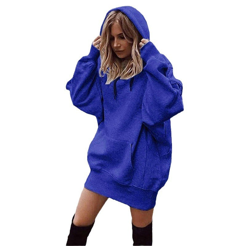 Hoodie Dress for Women 2025 Fall Long Sleeve Fleece Pullover Sweatshirts Oversized Hoodies with Kangaroo Pocket - Seldom Seen Styles