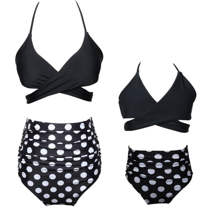 Women Two Piece Swimsuits High Waisted Bikini Teen Ruffle Tummy Control Bottoms Halter Bathing Suits