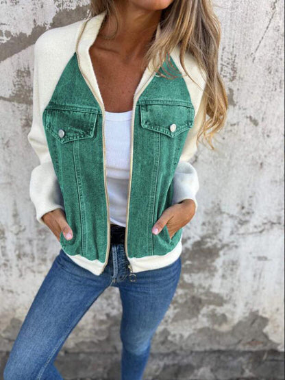 Casual V-neck Zipper Jacket - Seldom Seen Styles