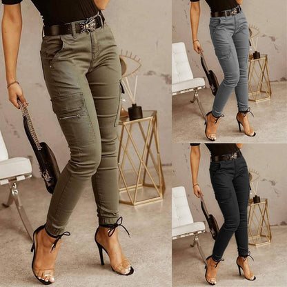 Women's Stretchy Tactical Cargo Pants High Waisted Casual Joggers Plus Size Skinny Trousers Cargo Pants with 6 Pockets - Seldom Seen Styles
