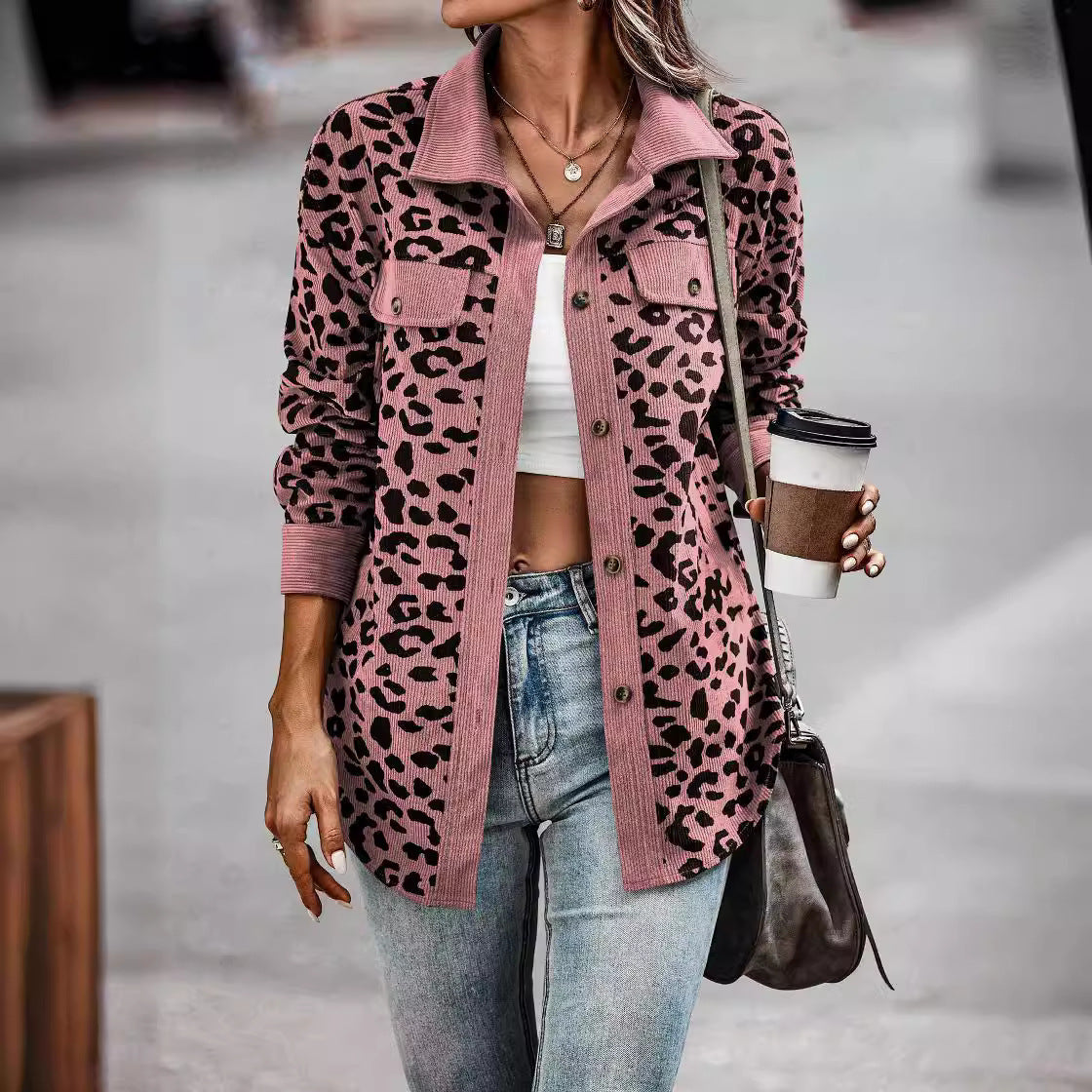 Womens Shacket Jacket Casual Leopard Print Cardigans Coat Oversized Button Down Long Sleeve Shirt 2024 Fashion Outfits - Seldom Seen Styles