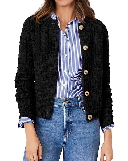 Women's Knit Cardigan Sweaters Casual Long Sleeve Open Front Button Down Trendy Jackets Outerwear