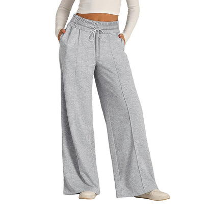 Women's Wide Leg Sweatpants Casual Loose Solid Color Pants Comfy Lounge Joggers Baggy Sweatpants Pockets - Seldom Seen Styles