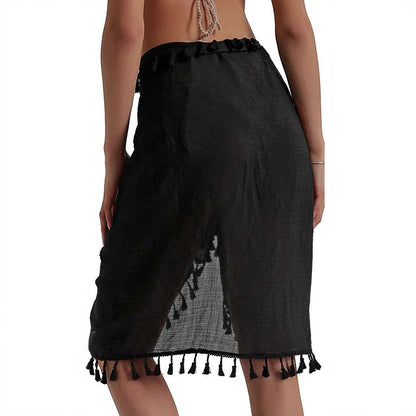 Women Beach Sarong Wraps with Tassels Swimsuit Coverup Summer Bathing Suit Cover Up Casual Swimwear - Seldom Seen Styles
