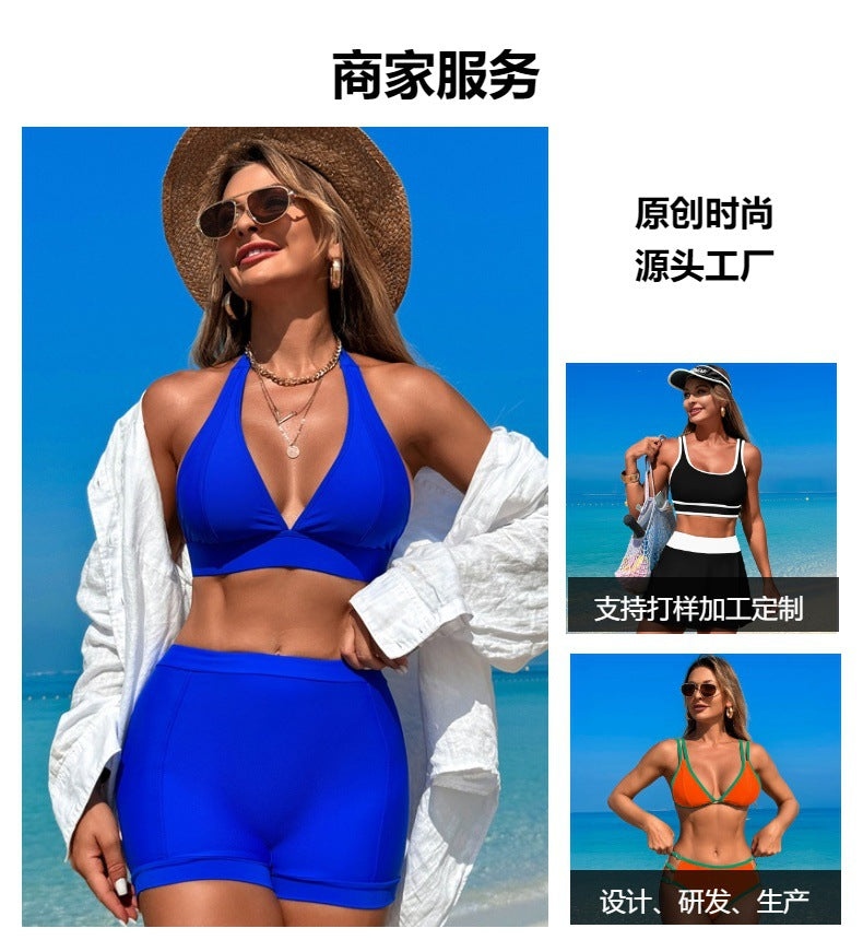 Womens Bikini Set High Waisted Swimwear Tie Knot High Rise Two Piece Swimsuits Bathing Suits