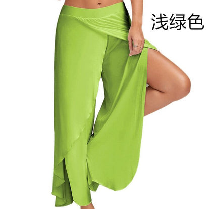 Flowy Split Yoga Pants for Women High Slit Harem Pants Plus Size Wide Leg Lounge Pants Summer Beach Loose Trousers - Seldom Seen Styles