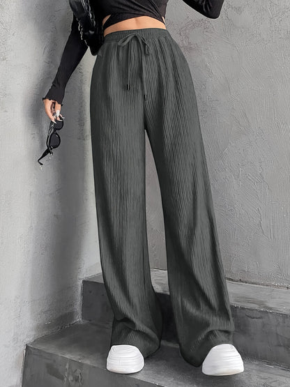 Women's Wide Leg Sweatpants Baggy Pants Lounge Yoga Knit Waisted Comfy Striped Workout Pants - Seldom Seen Styles