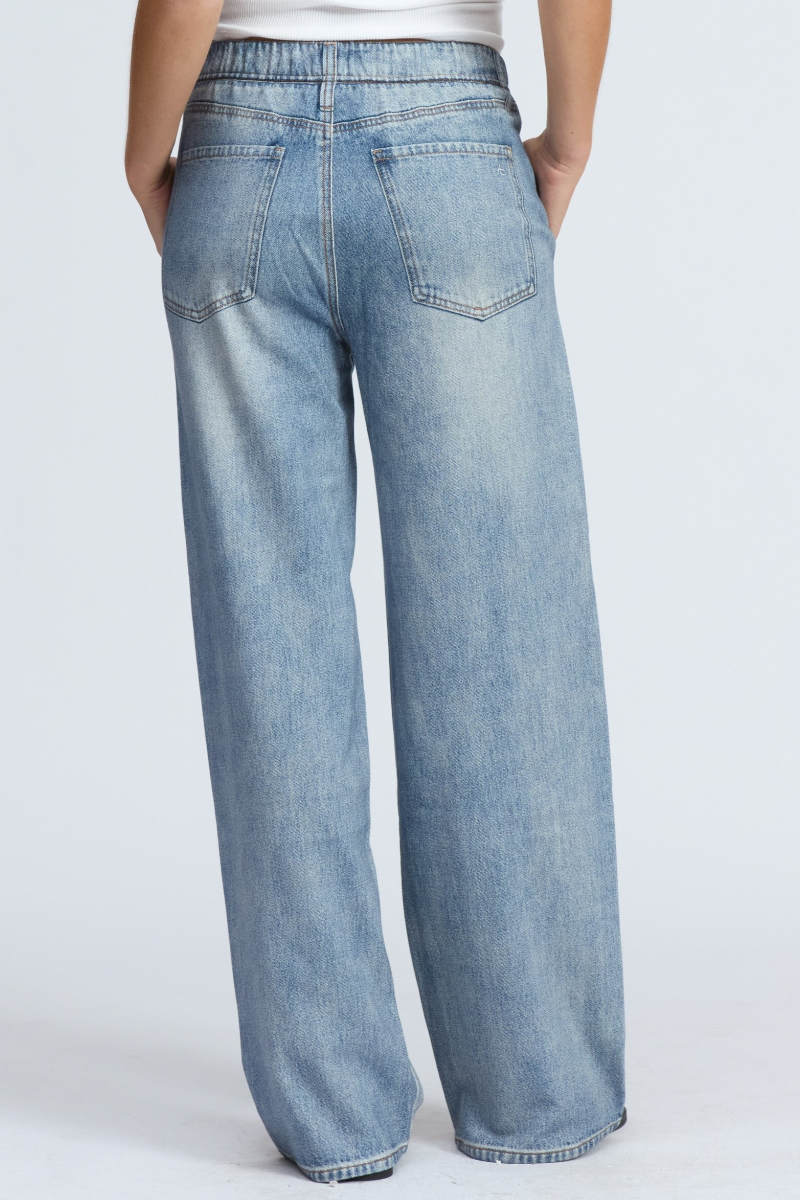 Womens Wash Vertical Pattern Casual Sweatpant Jean - Seldom Seen Styles