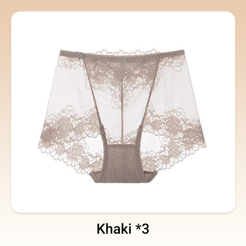 Damskie ręcznie robione bokserki z koronką o wysokim stanie