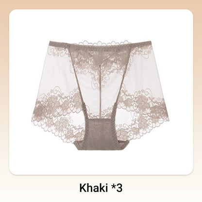 Damskie ręcznie robione bokserki z koronką o wysokim stanie